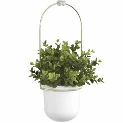 Umbra White/Brass Triflora Hanging Planter 20 Umbra White/Brass Triflora Hanging Planter