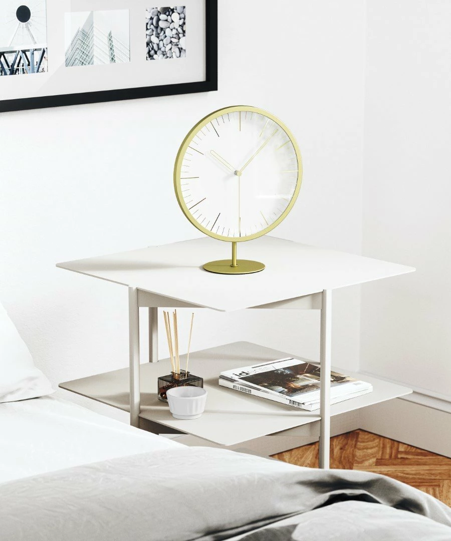 Umbra Horloge À Poser Ou Mural Infinity Doré Mat 13 Umbra Horloge À Poser Ou Mural Infinity Doré Mat