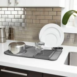 Umbra Mini Charcoal Grey Microfibre UDry Dish Rack 9 Umbra Mini Charcoal Grey Microfibre UDry Dish Rack