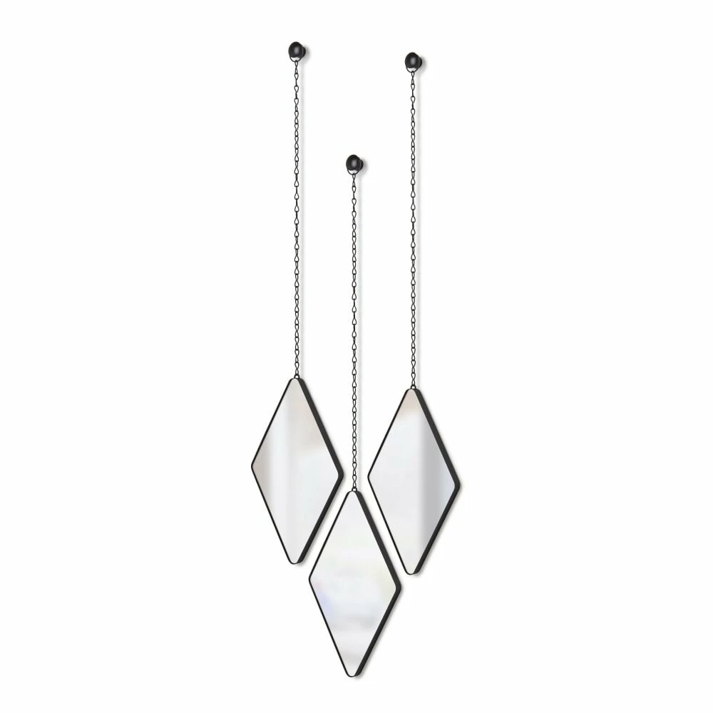 Umbra Set of 3 Black Dima Wall Mirrors 5 Umbra Set of 3 Black Dima Wall Mirrors