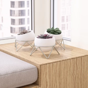 Umbra White Nickel Potsy Planter 4 Umbra White Nickel Potsy Planter