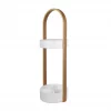 Umbra White and Natural Resin and Wood Hub Umbrella Stand 2 Umbra White and Natural Resin and Wood Hub Umbrella Stand