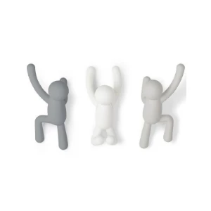 Umbra Set of 3 Grey Buddy Hooks 3 Umbra Set of 3 Grey Buddy Hooks