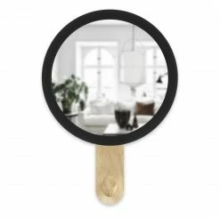 Umbra Hub Mirror Wall Hook in Natural and Black