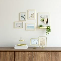 Umbra Brass Infinity Sqround Photo Frame 5" x 7" 7 Umbra Brass Infinity Sqround Photo Frame 5