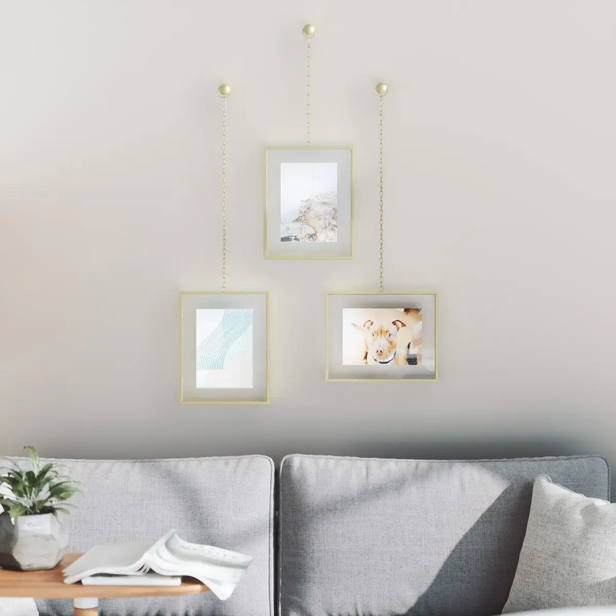 Umbra Set De 3 Cadres À Suspendre Fotochain 13x18 Doré Mat 6 Umbra Set De 3 Cadres À Suspendre Fotochain 13x18 Doré Mat