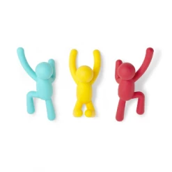Umbra Red Yellow and Turquoise Buddy Wall Hooks