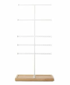 Umbra Trigem 5 Tier Jewelry Stand White/Natural 8 Umbra Trigem 5 Tier Jewelry Stand White/Natural