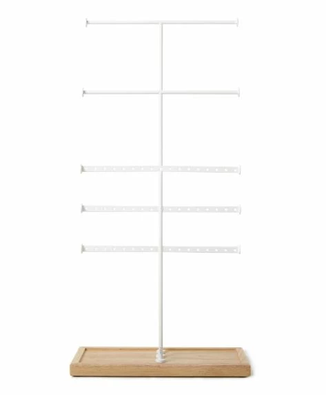 Umbra Trigem 5 Tier Jewelry Stand White/Natural 5 Umbra Trigem 5 Tier Jewelry Stand White/Natural