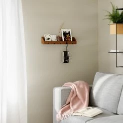 Umbra Large Walnut Cubby Hallway Organizer with Warm Gold Hooks 14 Umbra Large Walnut Cubby Hallway Organizer with Warm Gold Hooks