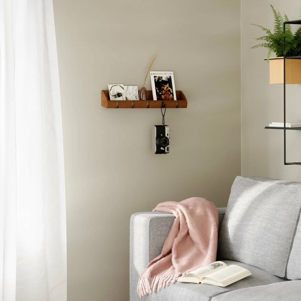 Umbra Large Walnut Cubby Hallway Organizer with Warm Gold Hooks 7 Umbra Large Walnut Cubby Hallway Organizer with Warm Gold Hooks