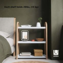 Umbra Bellwood 3 Tier Freestanding Shelf | White Natural 17 Umbra Bellwood 3 Tier Freestanding Shelf | White Natural
