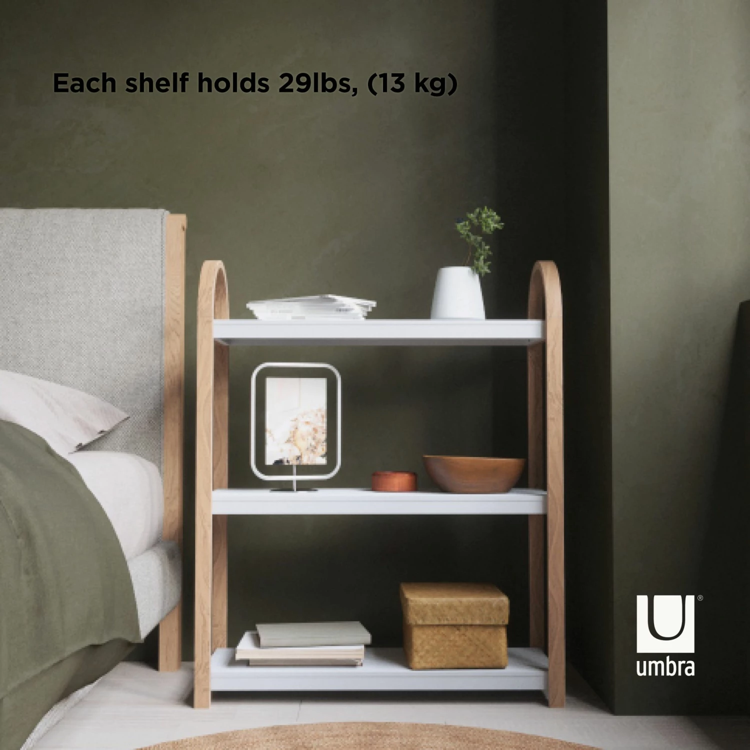 Umbra Bellwood 3 Tier Freestanding Shelf | White Natural 10 Umbra Bellwood 3 Tier Freestanding Shelf | White Natural