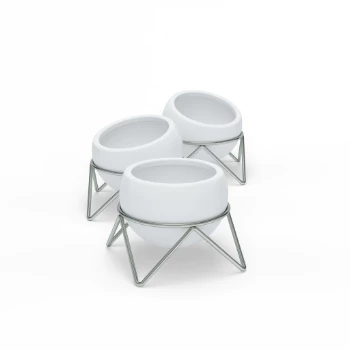 Umbra White Nickel Potsy Planter 3 Umbra White Nickel Potsy Planter