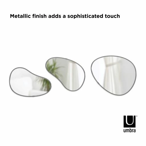 Umbra Set of 3 Hubba Pebble Wall Mirrors with Metallic Finish 6 Umbra Set of 3 Hubba Pebble Wall Mirrors with Metallic Finish