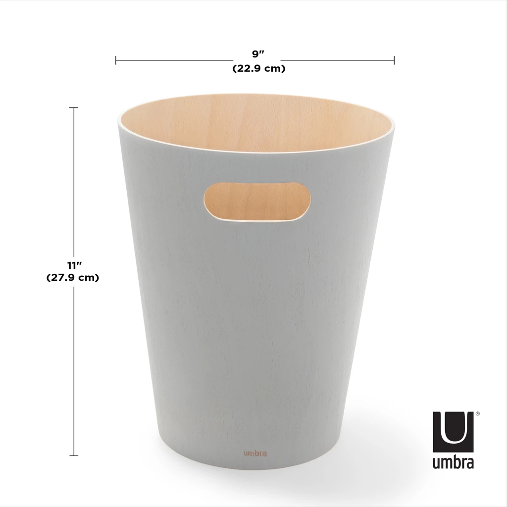 Umbra 7.5 Litre Natural and Grey Woodrow Waste Bin 4 Umbra 7.5 Litre Natural and Grey Woodrow Waste Bin