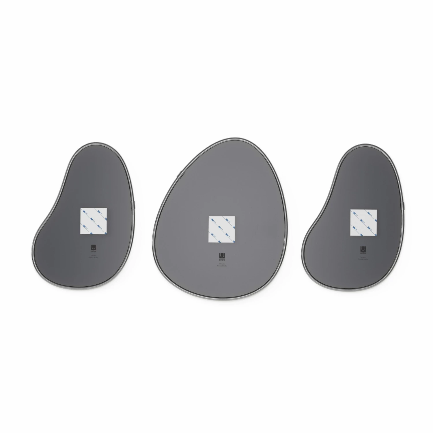 Umbra Set of 3 Hubba Pebble Wall Mirrors with Metallic Finish 4 Umbra Set of 3 Hubba Pebble Wall Mirrors with Metallic Finish