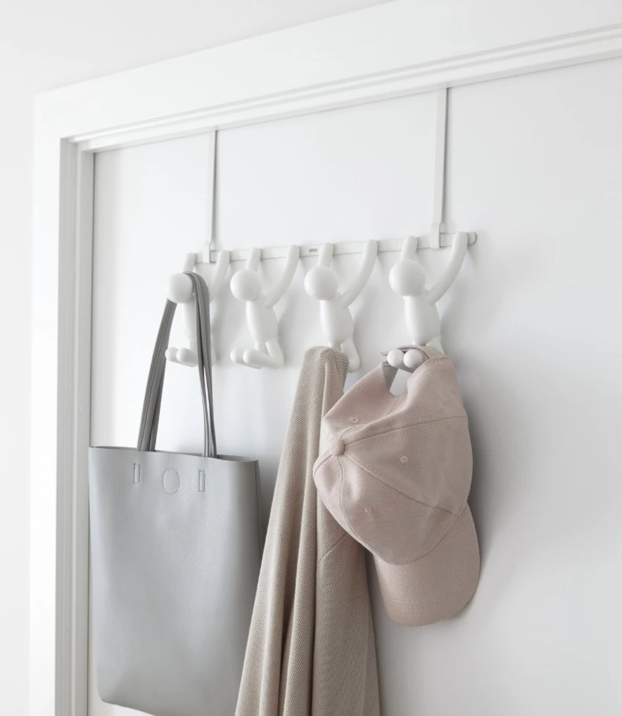 Umbra White Buddy Over The Door or Wall 4 Hook 4 Umbra White Buddy Over The Door or Wall 4 Hook