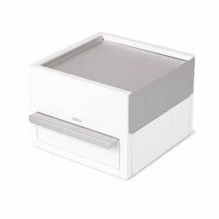 Umbra White & Nickel Mini Stowit Jewellery Box