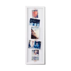 Umbra White Clothesline Photopanel with Clips for 7 Photos
