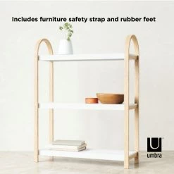 Umbra Bellwood 3 Tier Freestanding Shelf | White Natural 15 Umbra Bellwood 3 Tier Freestanding Shelf | White Natural