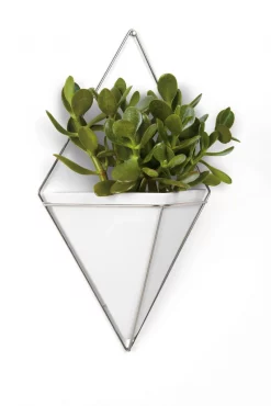 Umbra Large White and Nickel Trigg Wall Planter 8 Umbra Large White and Nickel Trigg Wall Planter
