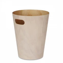 Umbra White & Natural Woodrow Waste Bin