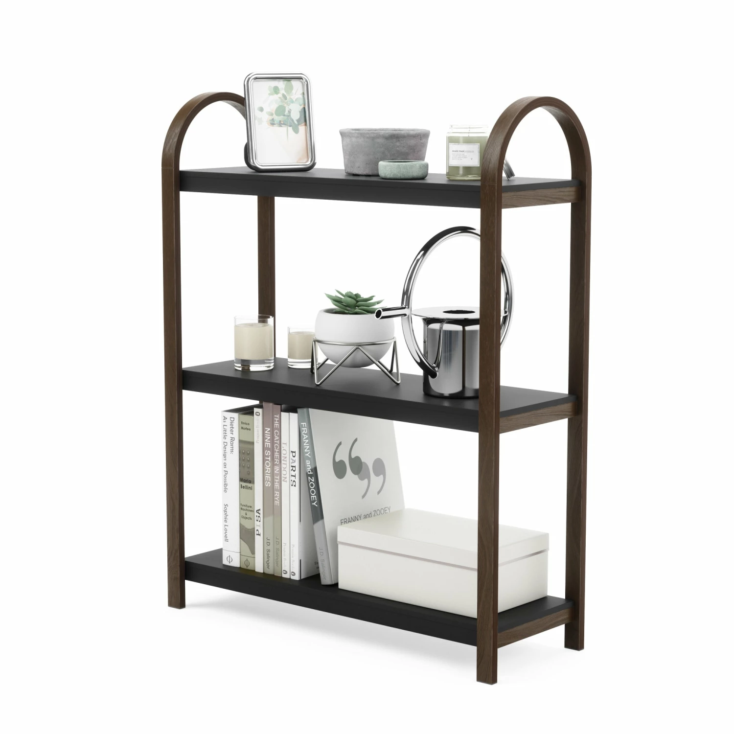 Umbra Black & Walnut Bellwood 3 Tier Freestanding Shelf 3 Umbra Black & Walnut Bellwood 3 Tier Freestanding Shelf