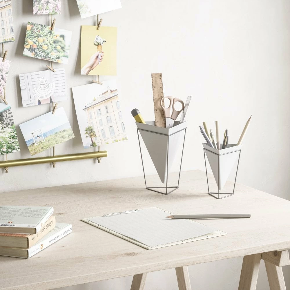 Umbra White & Nickel Trigg Desktop Planter Set 6 Umbra White & Nickel Trigg Desktop Planter Set