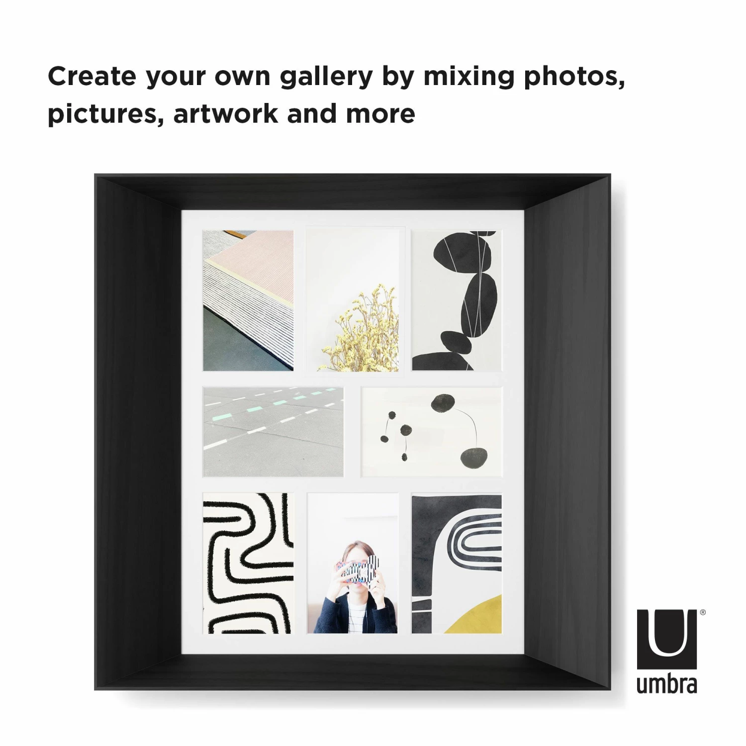 Umbra Black Lookout Wall Multi-Photo Display Frame 5 Umbra Black Lookout Wall Multi-Photo Display Frame