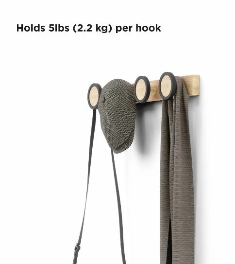 Umbra Hub Rail 4 Wall Hook 4 Umbra Hub Rail 4 Wall Hook