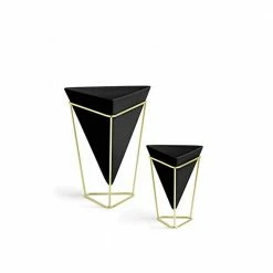 Umbra Black & Brass Trigg Desktop Planter Set