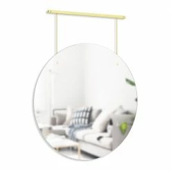 Umbra Brass Exhibit Wall Mirror 24"