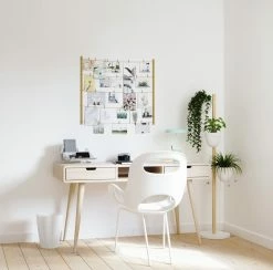 Umbra White and Natural Floristand Planter