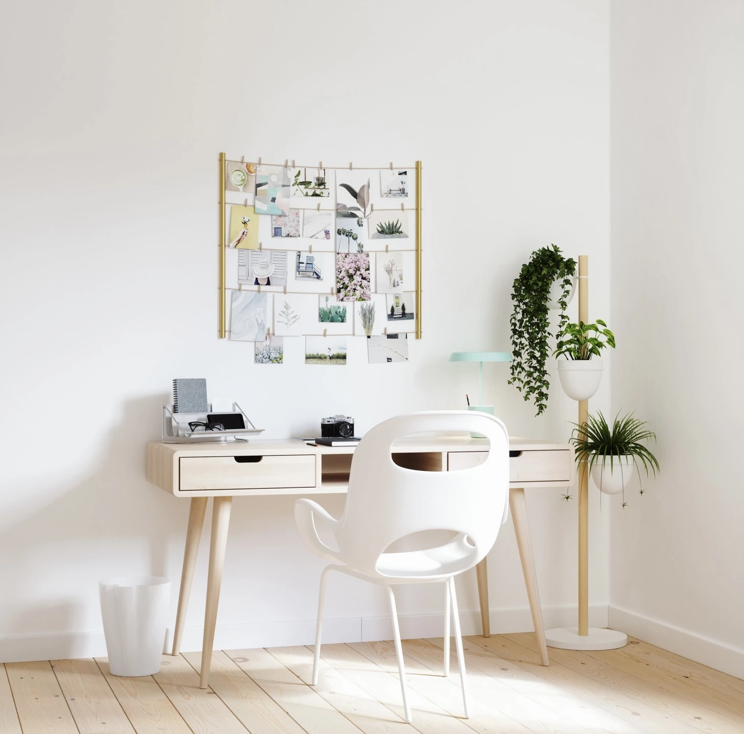 Umbra White and Natural Floristand Planter 4 Umbra White and Natural Floristand Planter