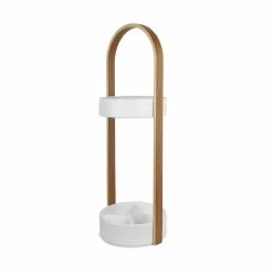 Umbra White and Natural Bellwood Umbrella Stand