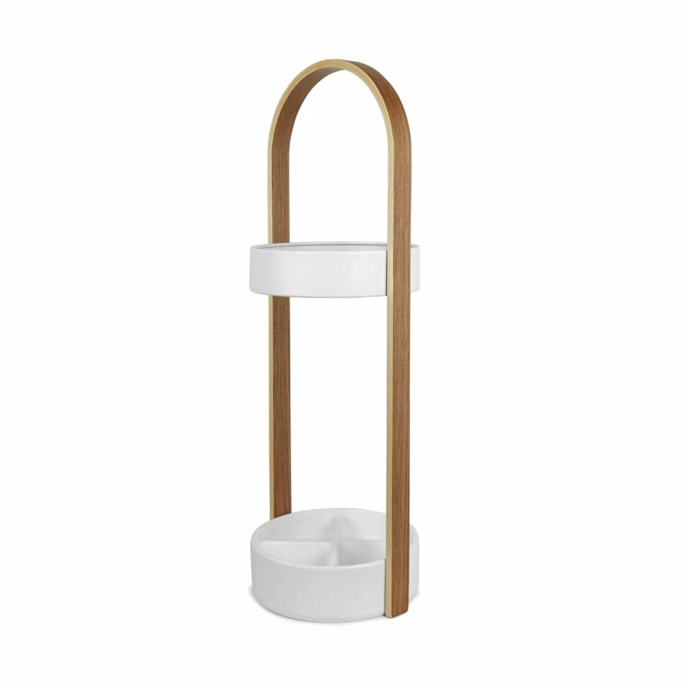 Umbra White and Natural Bellwood Umbrella Stand 4 Umbra White and Natural Bellwood Umbrella Stand