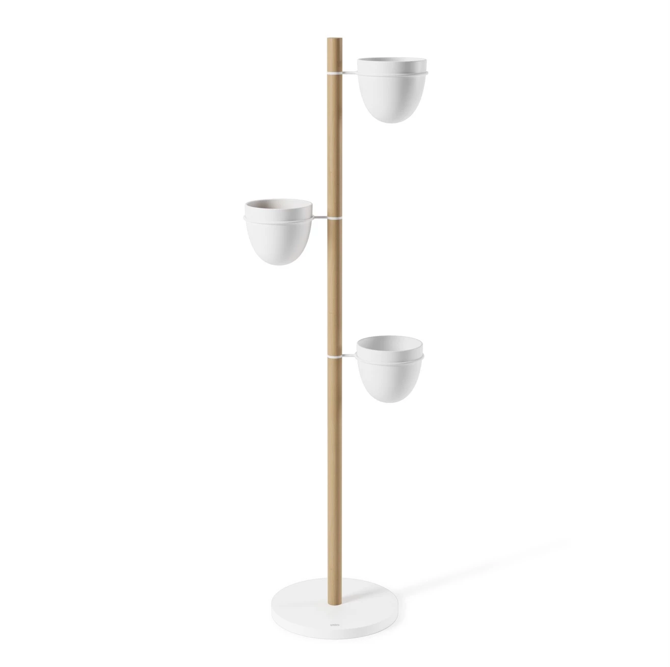 Umbra White and Natural Floristand Planter 3 Umbra White and Natural Floristand Planter
