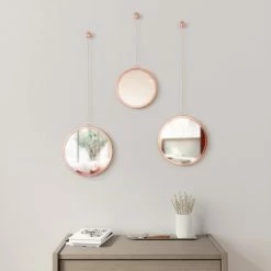 Umbra Set of 3 Copper Dima Round Wall Mirrors 13 Umbra Set of 3 Copper Dima Round Wall Mirrors