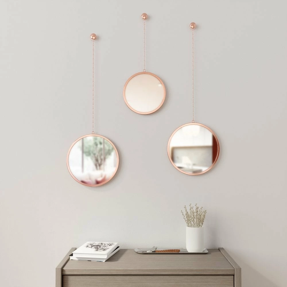 Umbra Set of 3 Copper Dima Round Wall Mirrors 6 Umbra Set of 3 Copper Dima Round Wall Mirrors