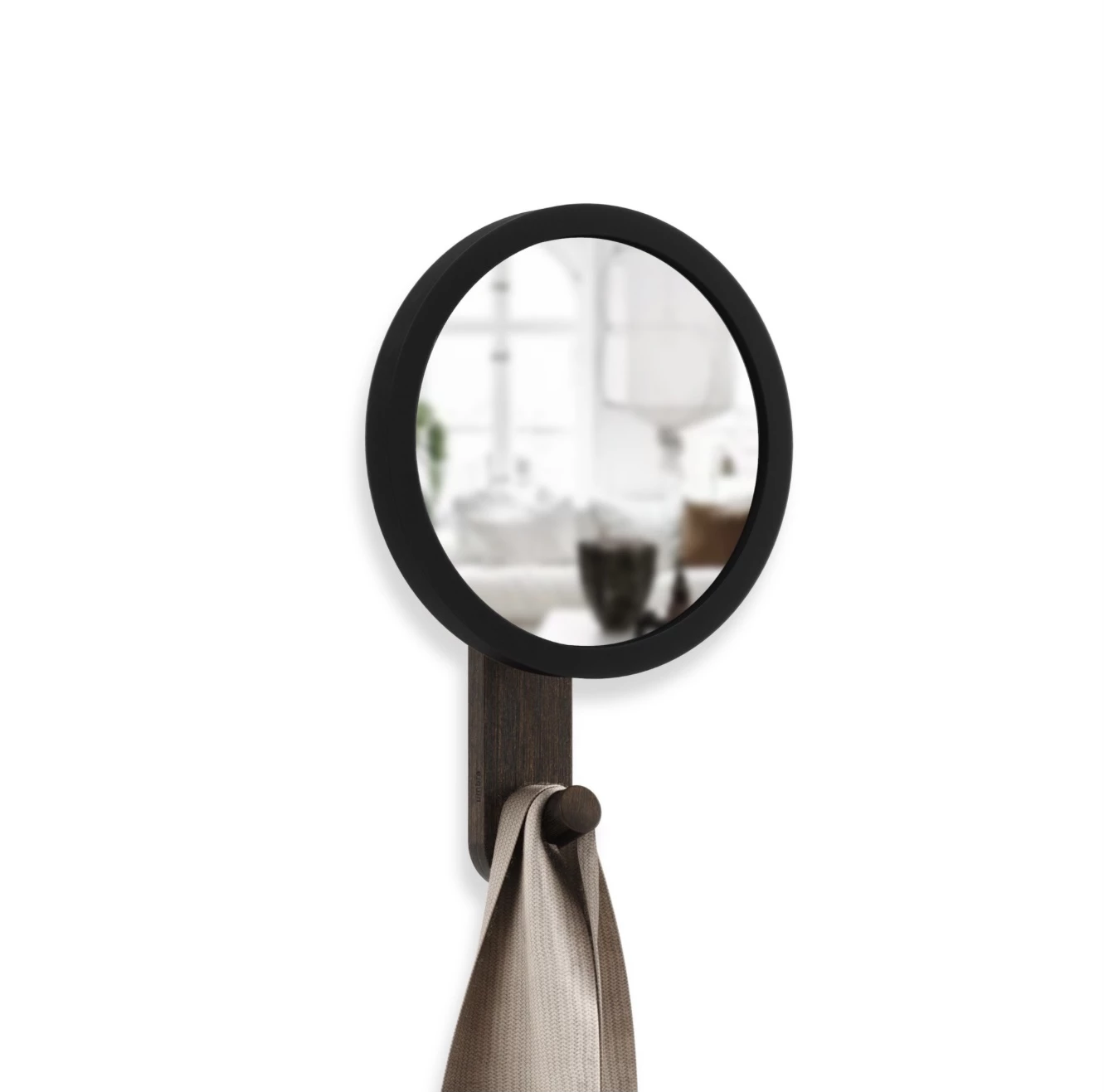 Umbra Hub Mirror Wall Hook in Walnut and Black 5 Umbra Hub Mirror Wall Hook in Walnut and Black